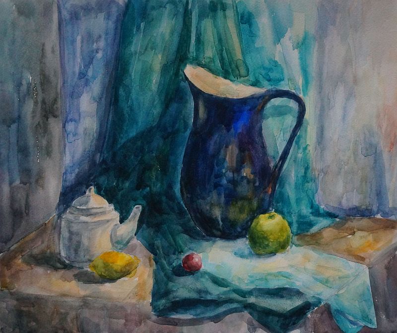 Андрианова Майя- Натюрморт с синим кувшином